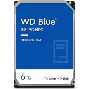 Western Digital 6TB WD Blue PC Internal Hard Drive HDD - 5400 RPM, SATA 6 Gb/s, 256 MB Cache, 3.5" - WD60EZAX (Renewed)